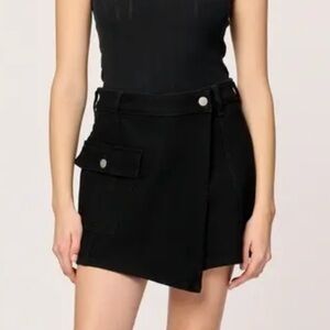 Warp + Weft Black Denim Skort SZ 26”